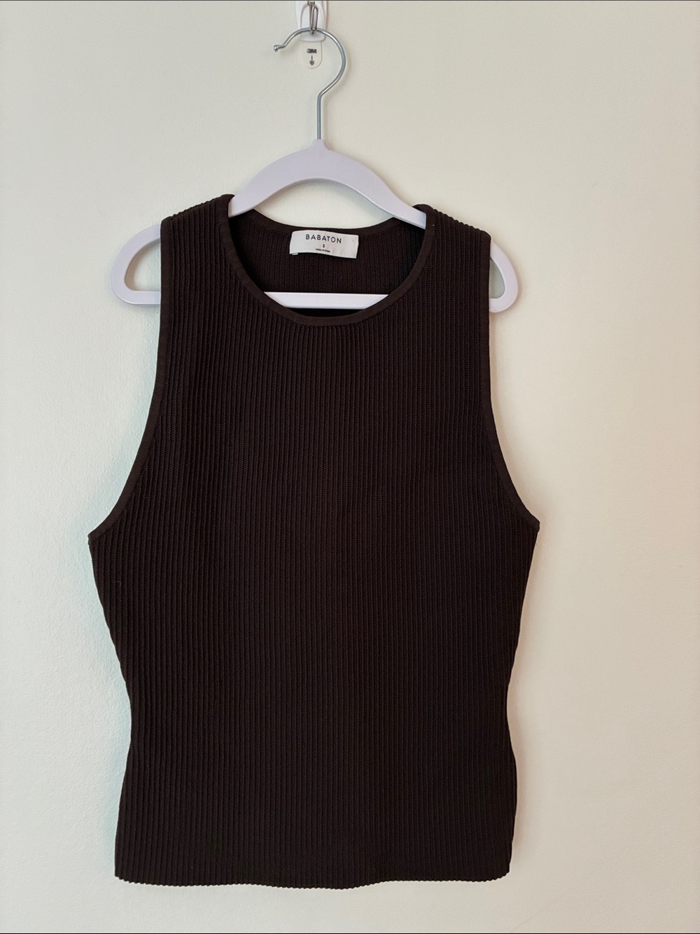 Babaton Chocolate Ribbed Tank Top